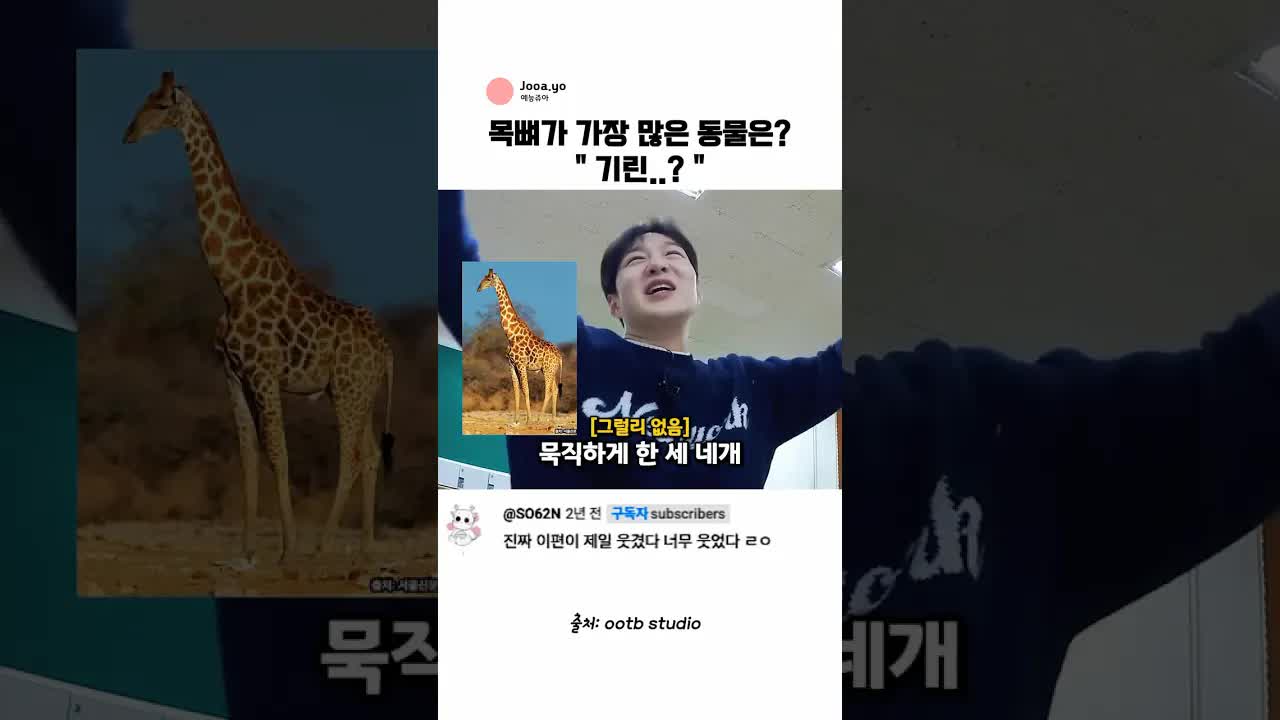 목뼈가 가장 많은 동물은?