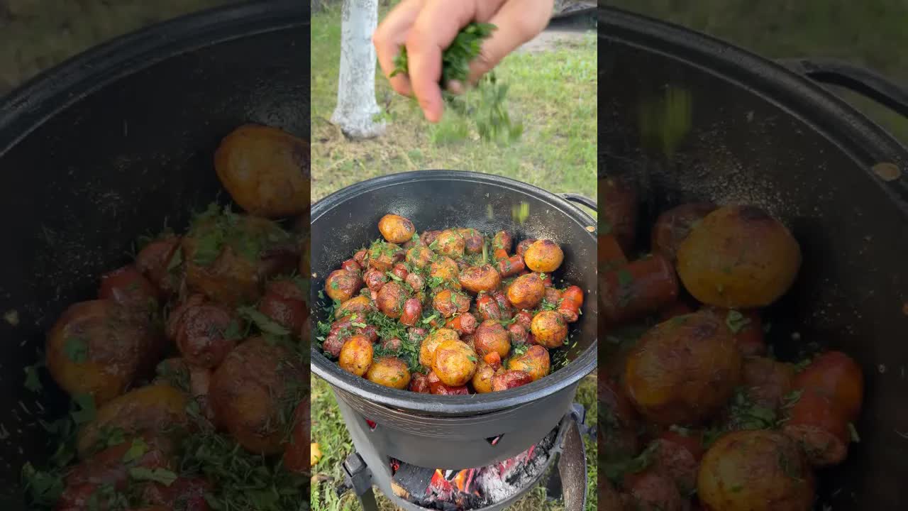 Готуємо молоду картоплю з сосисками та морозивом
