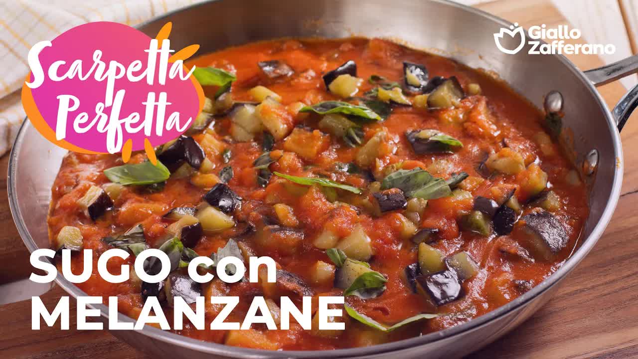 Sugo con melanzane dorate e basilico fresco