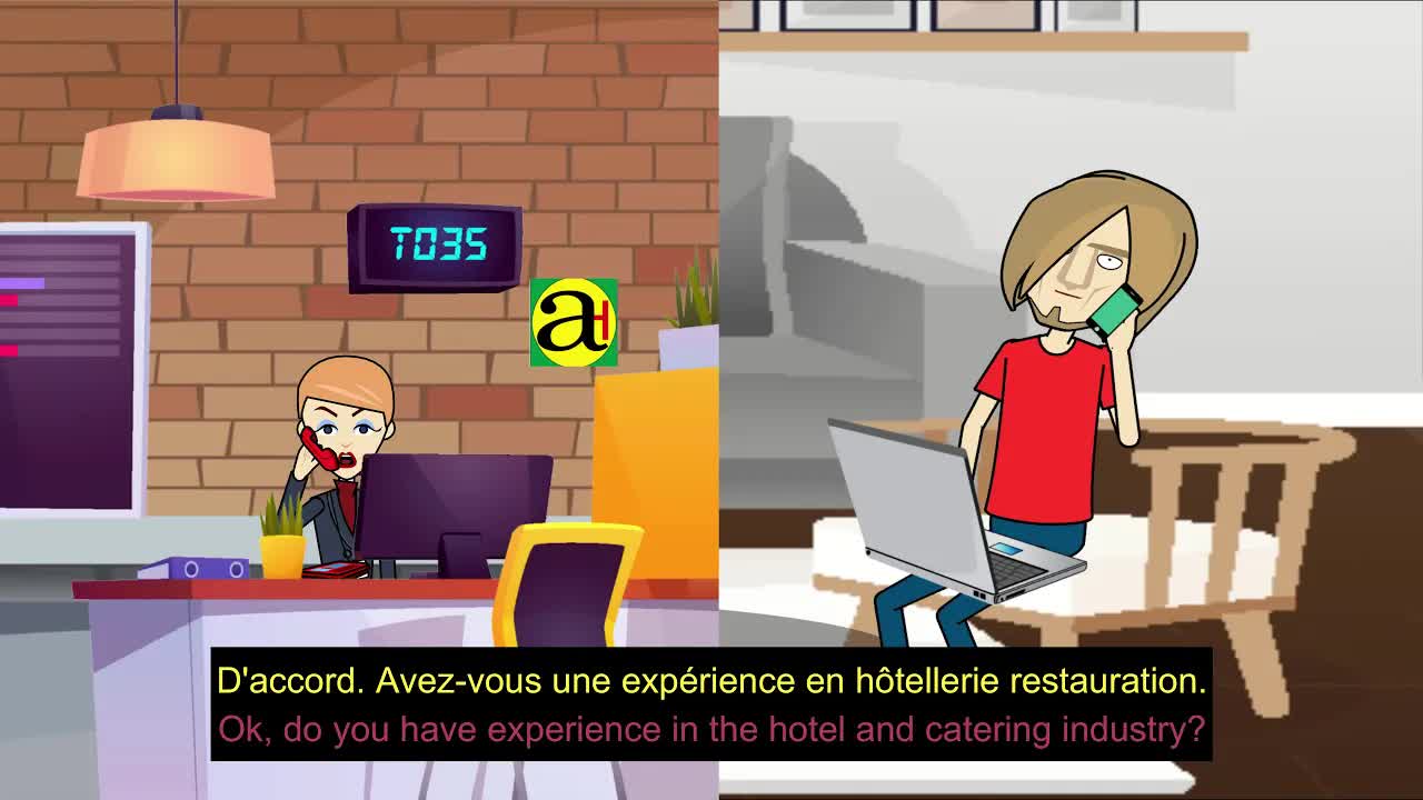 Trouver un travail en restaurant : dialogue