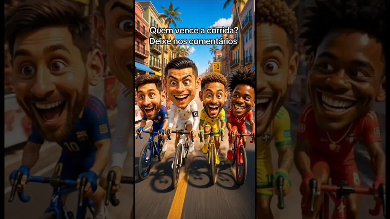 Corrida de bicicleta com Neymar e amigos