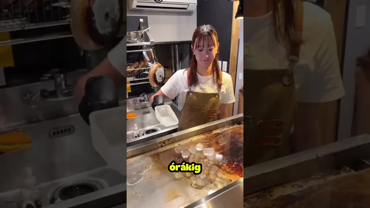 Japán séf trükkje: Jég a forró grillre