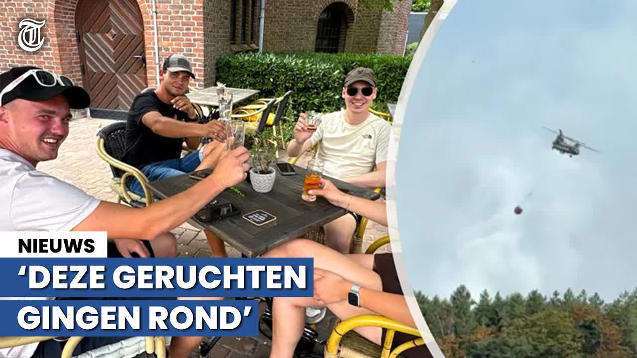 Limburgers ontspannen op terras tijdens bosbrand