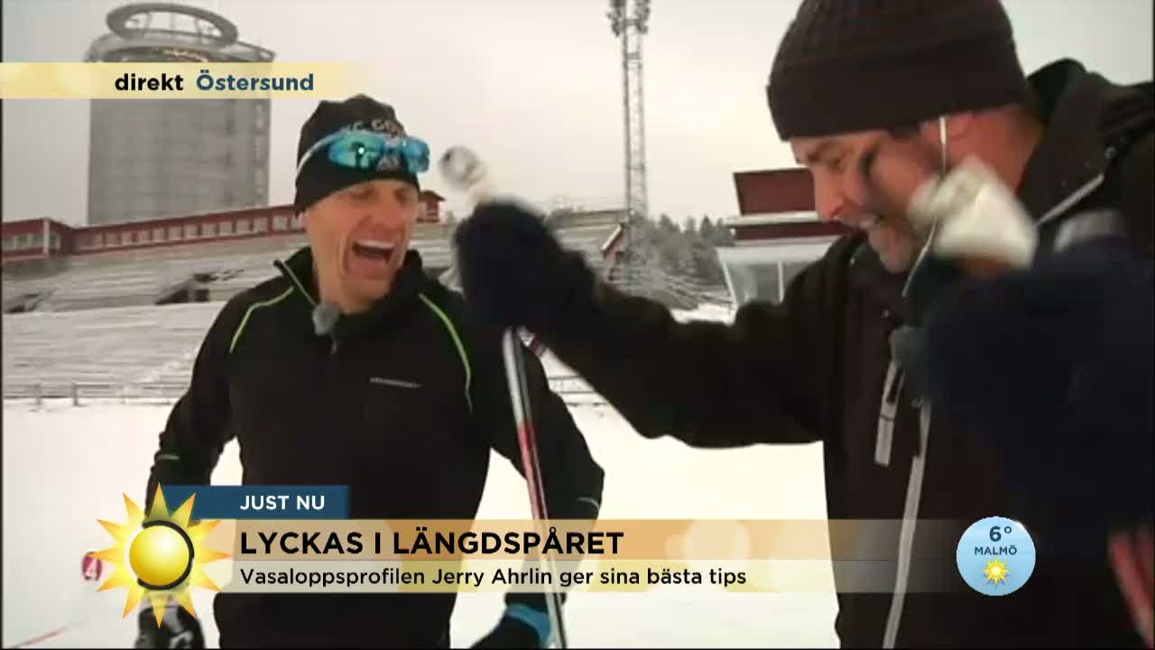 Reporter tävlar mot skidåkare Jerry Ahrlin