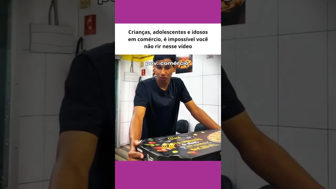 Crianças e idosos em situação cômica de lanchonete