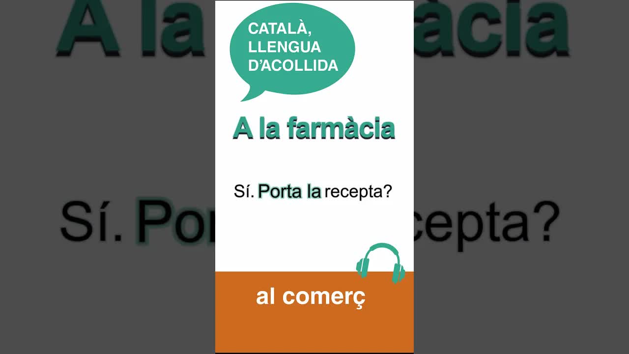 Diàleg a la farmàcia: saludar i comprar