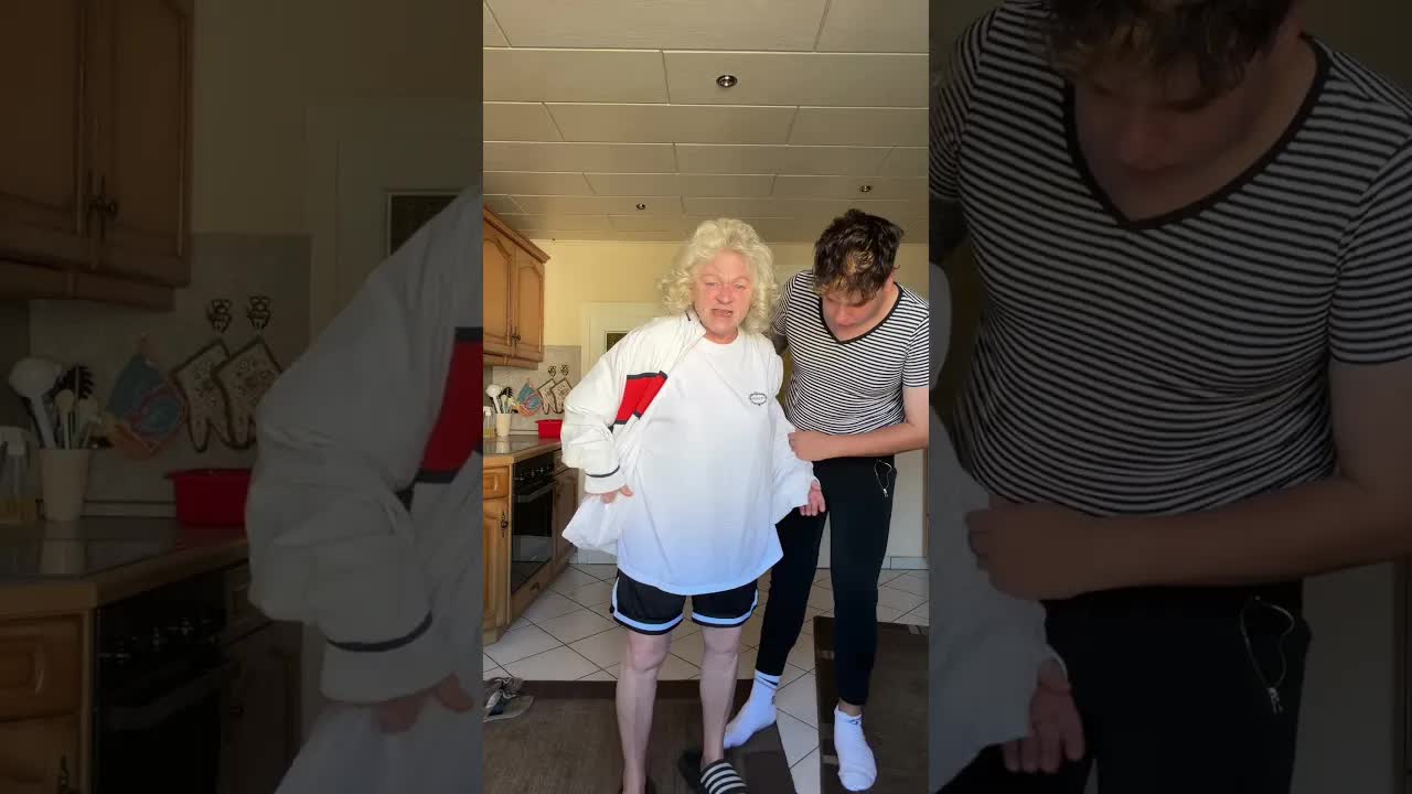 Outfit-Tausch mit Oma im Alltag