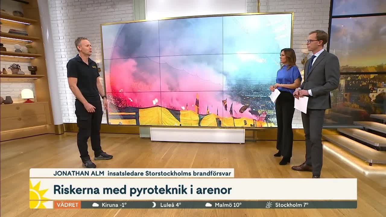 Pyroteknikrisker på idrottsarenor med brandförsvarsinsatsledare