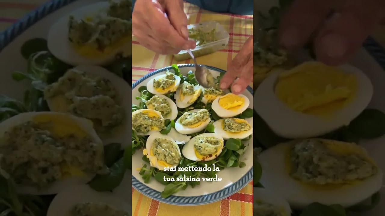 Pranzo leggero con salsa verde e uova sode