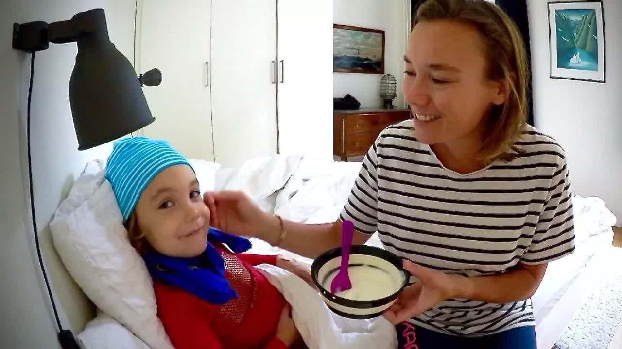 En dag i familjen efter Almas operation