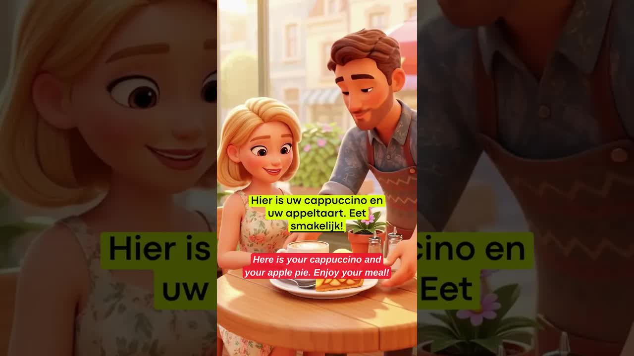 Koffie en appeltaart bestellen in een café