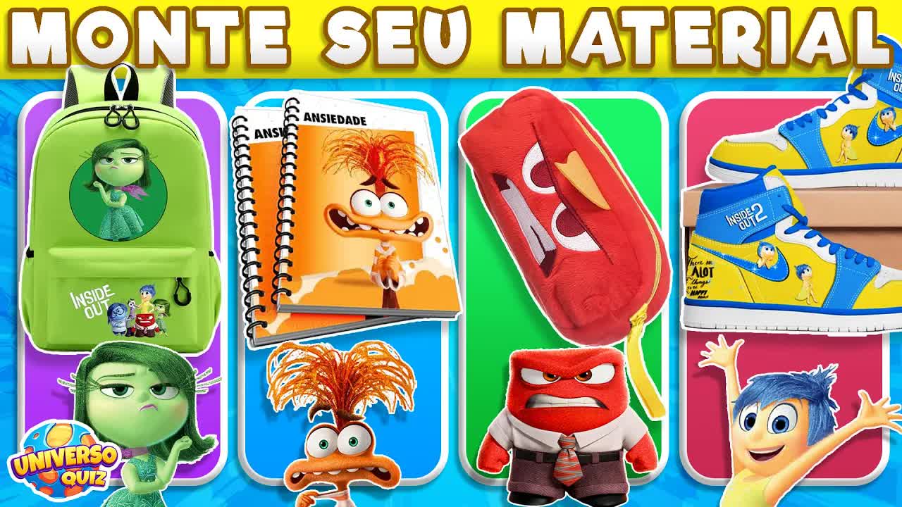 Monte Seu Material Escolar Divertida Mente Quiz