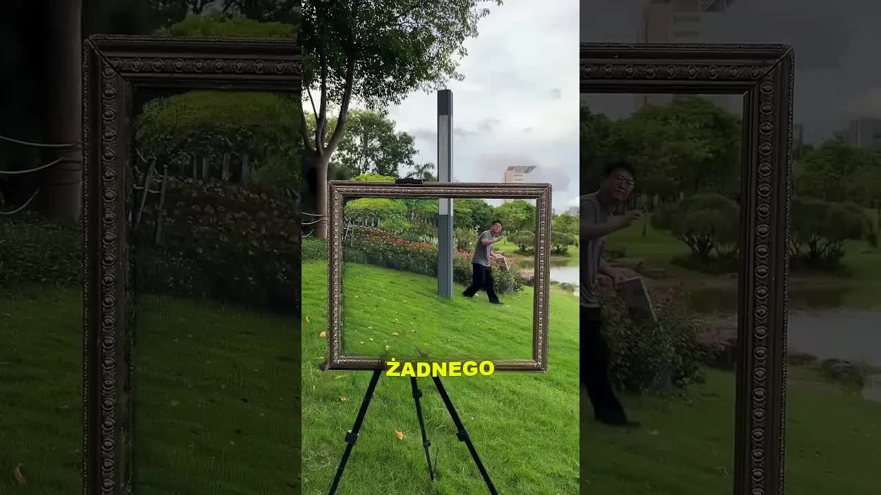 Artysta stworzył iluzję optyczną na płótnie