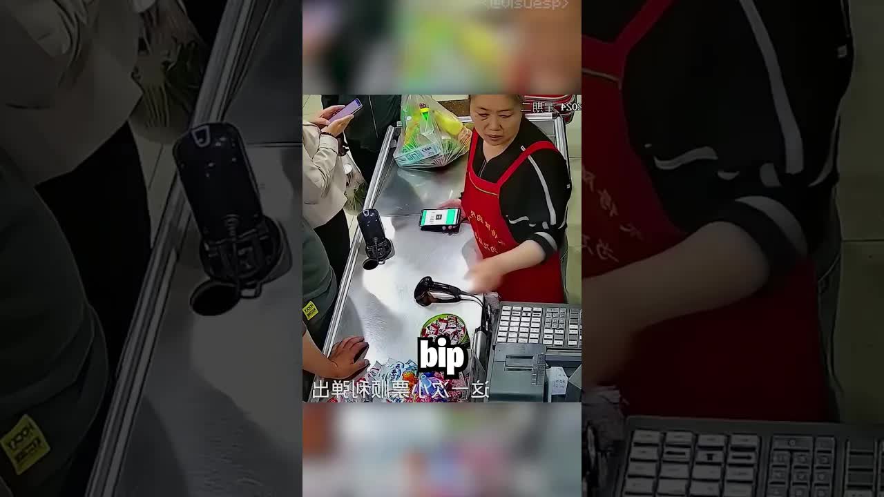 La cajera pagó con su teléfono y pasó esto