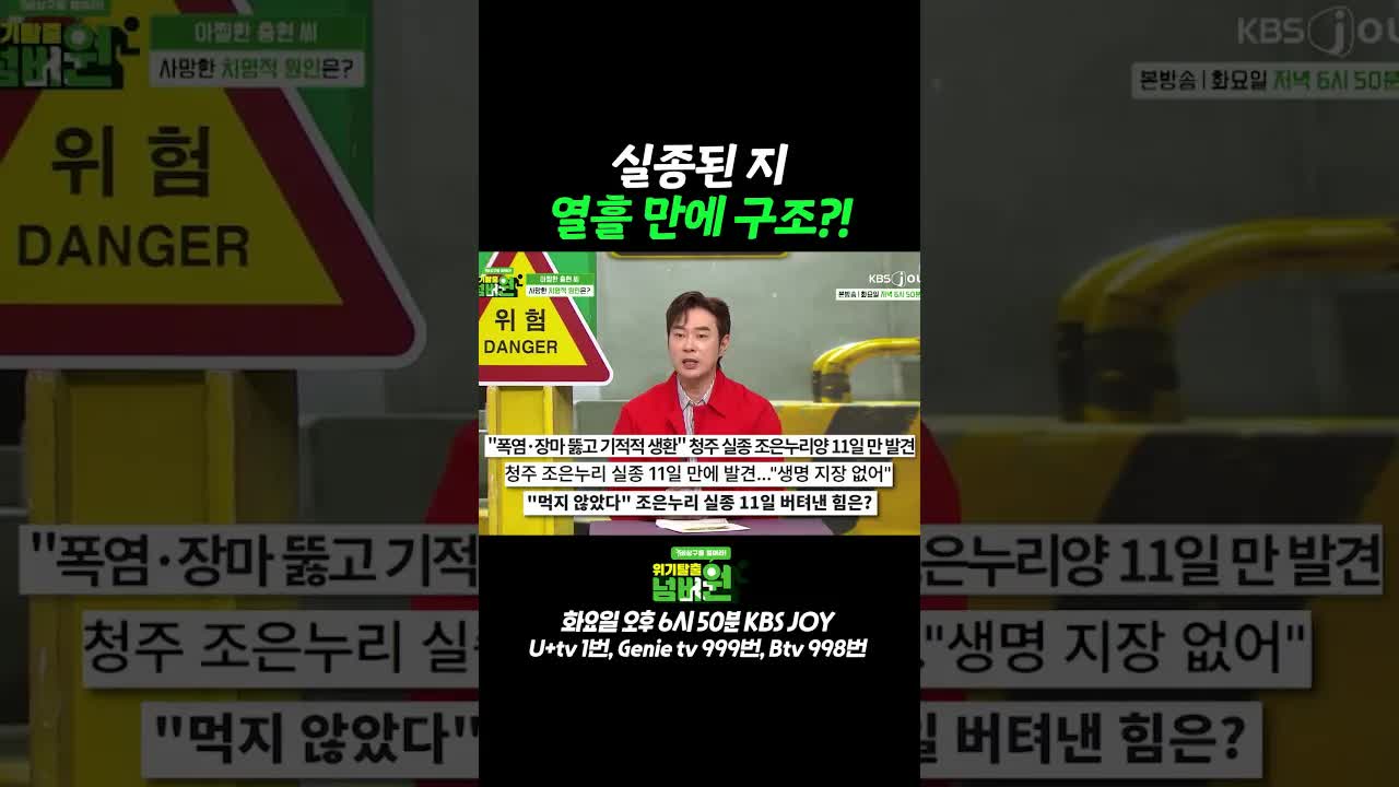 열흘 동안 산에서 생존한 기적적인 구조 사례