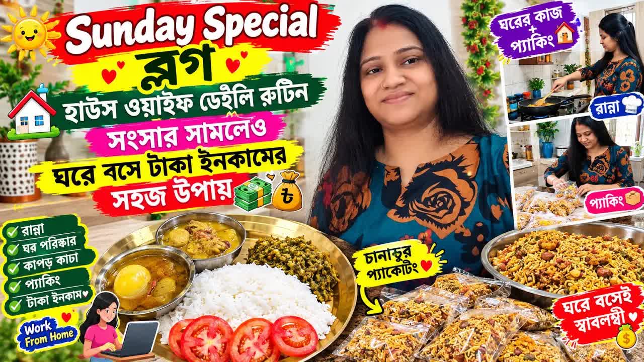 গৃহিণীর রবিবারের ব্যস্ত দিন ও আয়ের টিপস