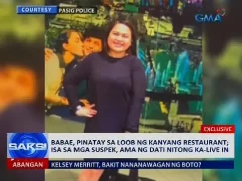 Babae, pinatay sa loob ng sariling restaurant