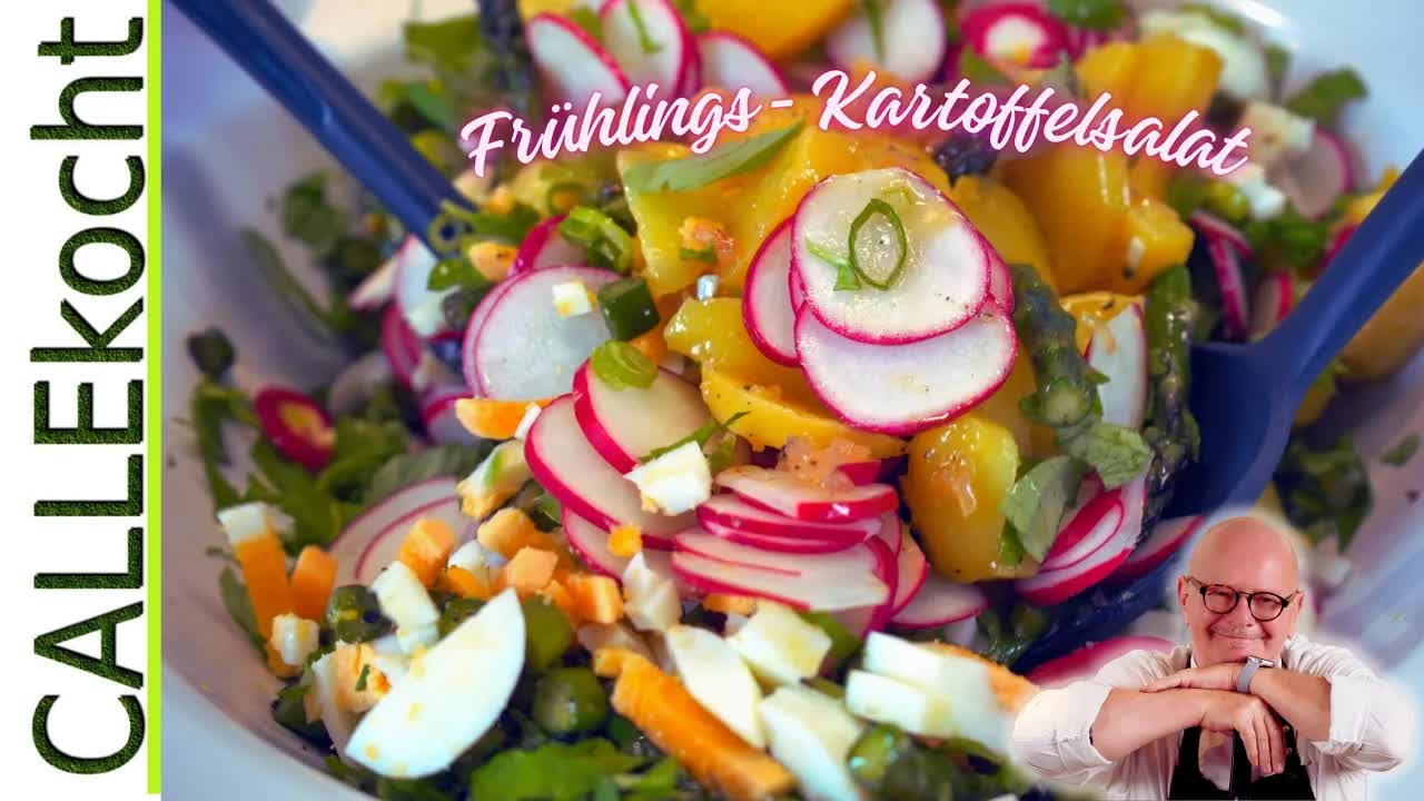 Frühlingskartoffelsalat mit Spargel und Radieschen