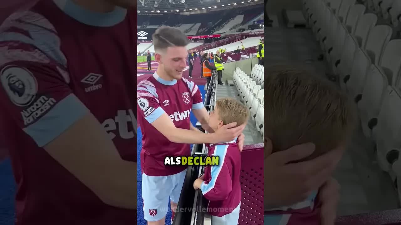 Ein Junge trifft seinen Lieblingsspieler