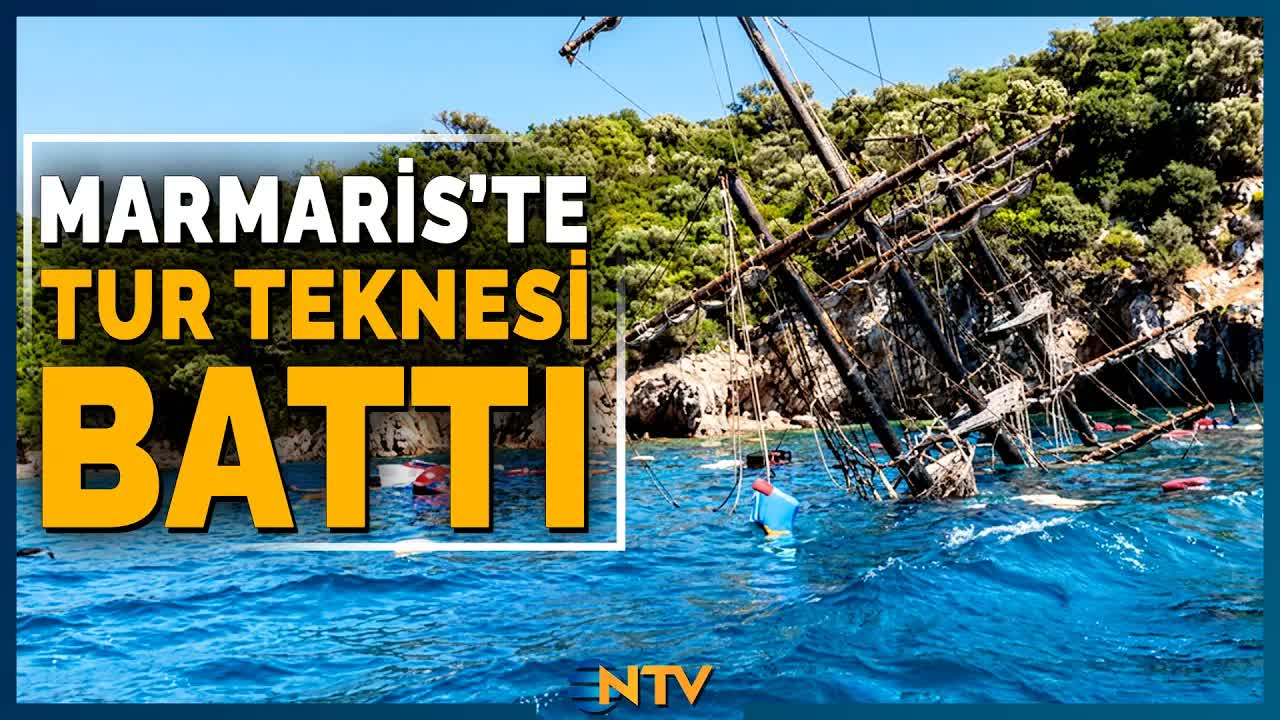 Marmaris’te tur teknesi battı, yolcular tahliye edildi