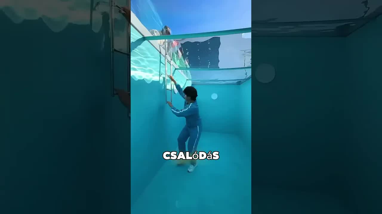 A lány és a medence optikai csalódása