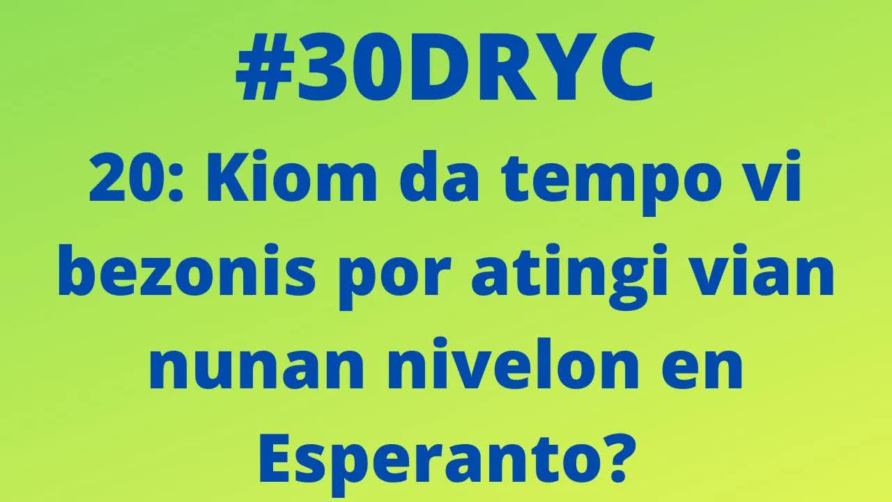 Kiom da Tempo Vi Bezonis Por Atingi Vian Esperantonivelo?