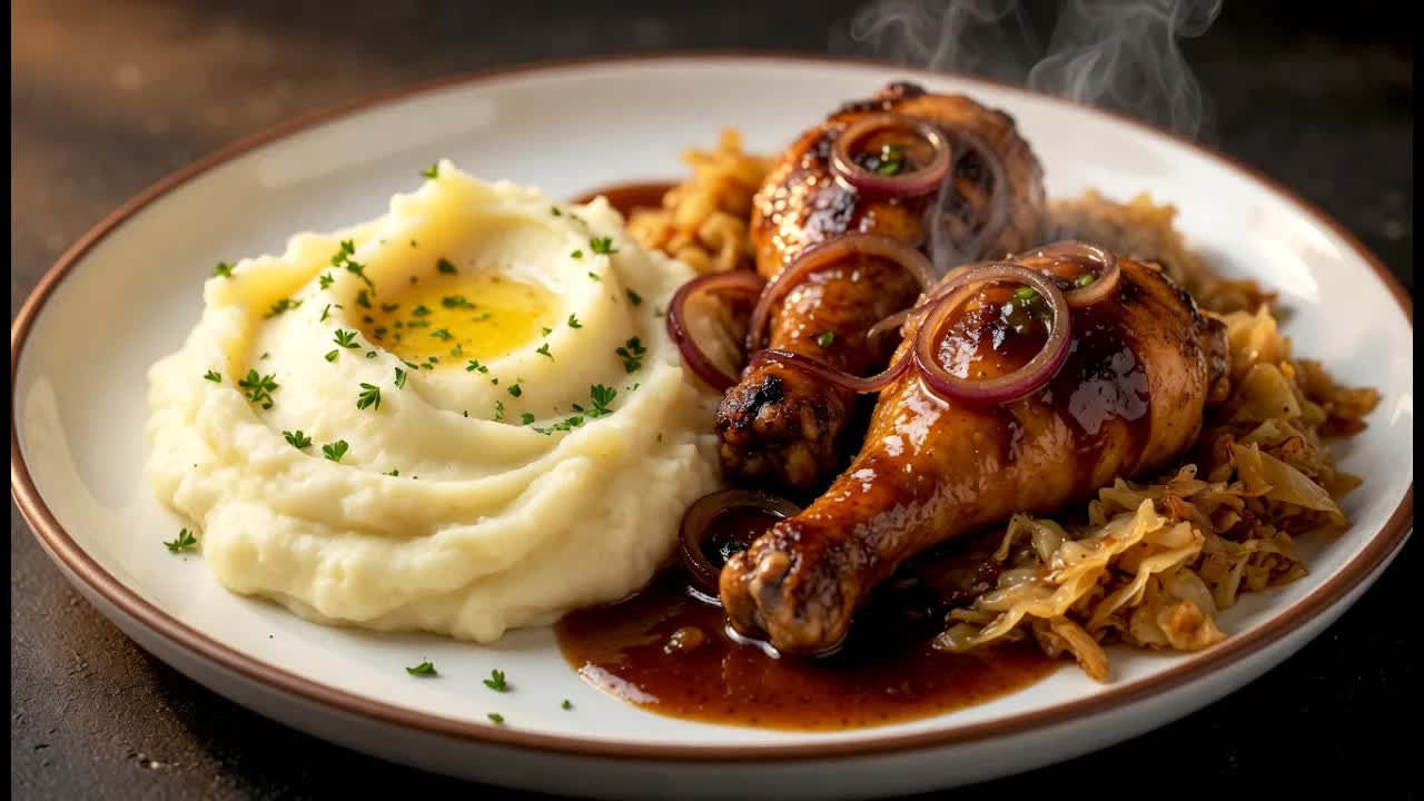 Juicy Baked Chicken Drumsticks with Parmesan Mashed Potatoes