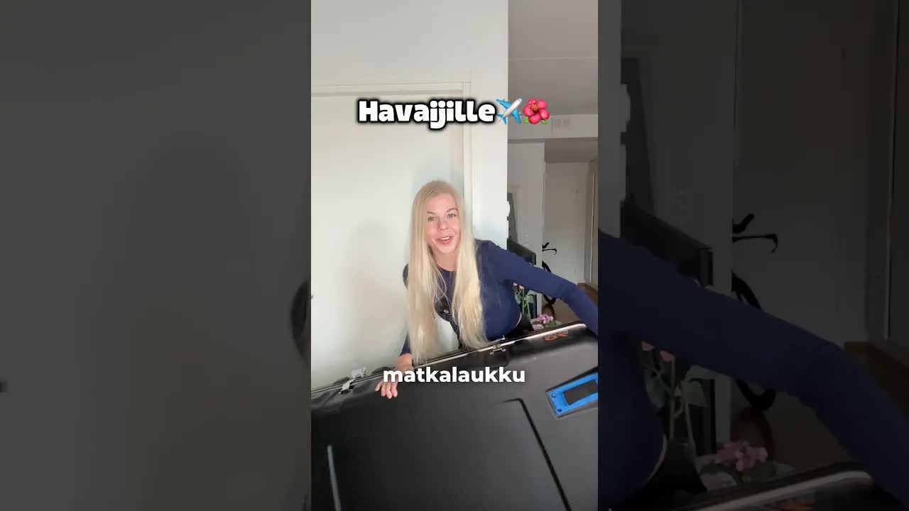 Iso matkalaukku Havaajiin pakattuna