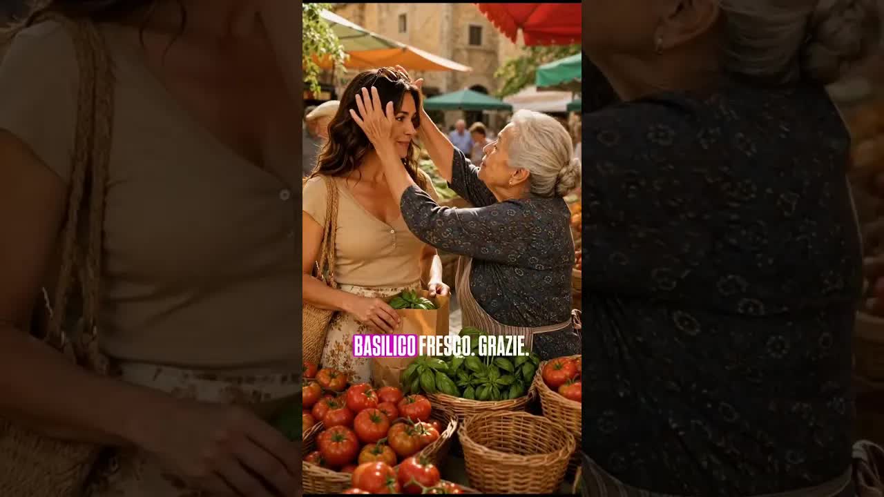Una nonna insegna a scegliere i pomodori