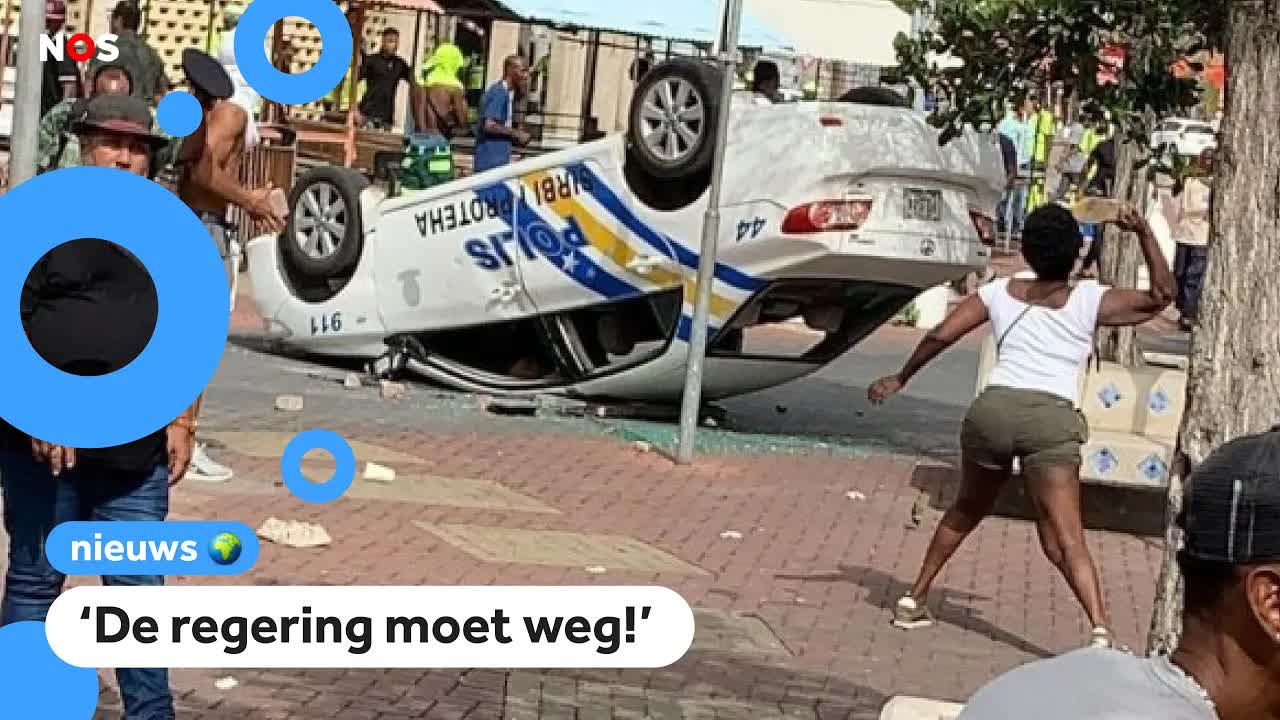 Protest van vuilnismannen op Curaçao escaleert tot rellen