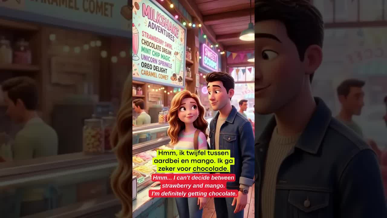 Een milkshake bestellen in de ijssalon