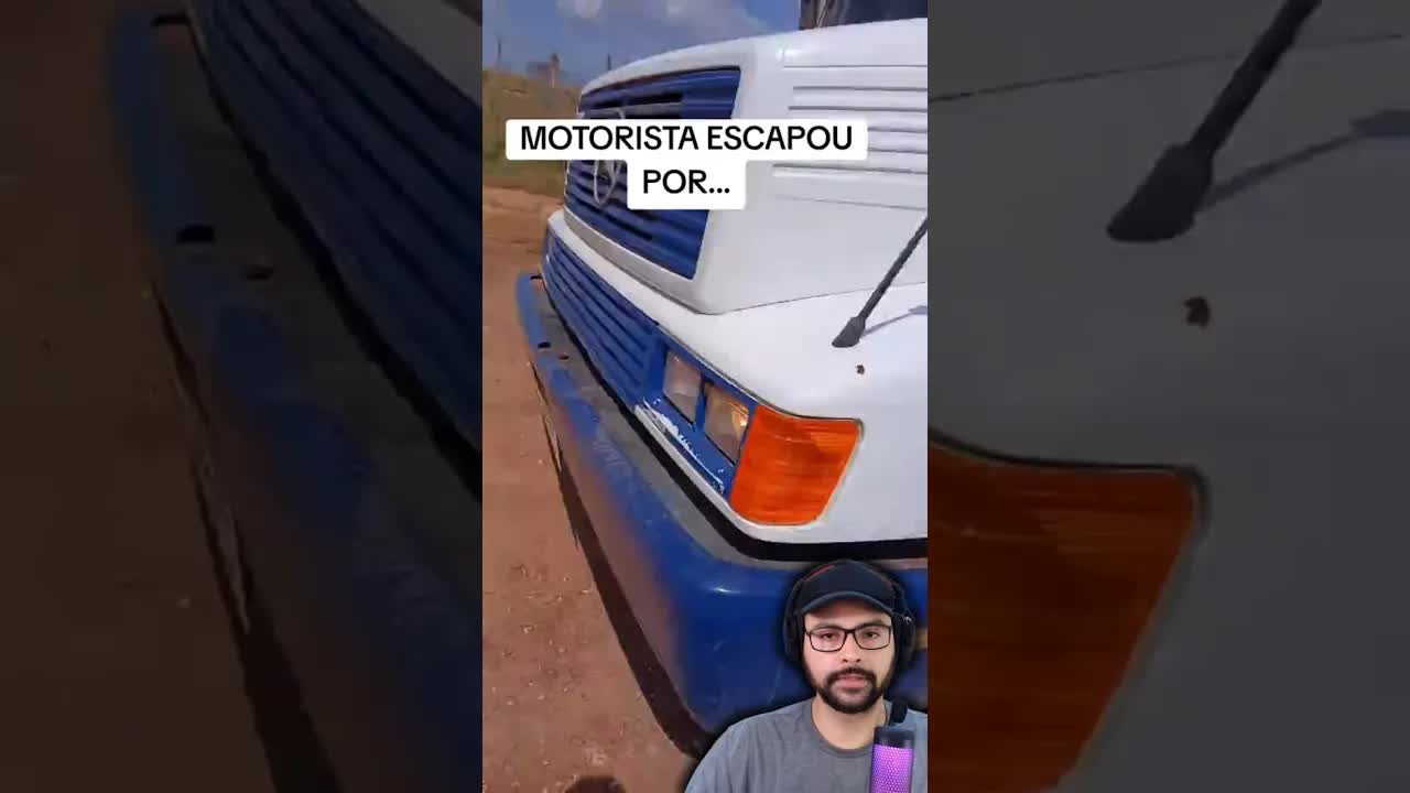 Motorista de caminhão quase tem acidente ao regular freio