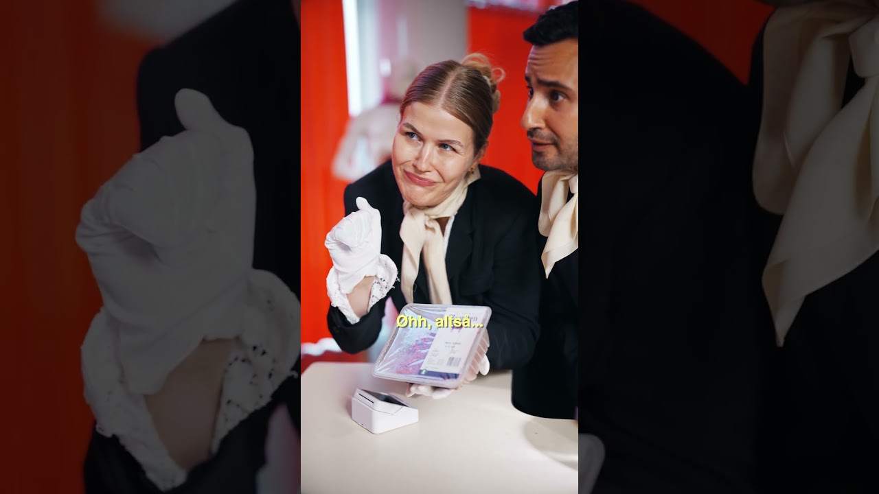 Satirisk supermarkedsscene om kødpriser