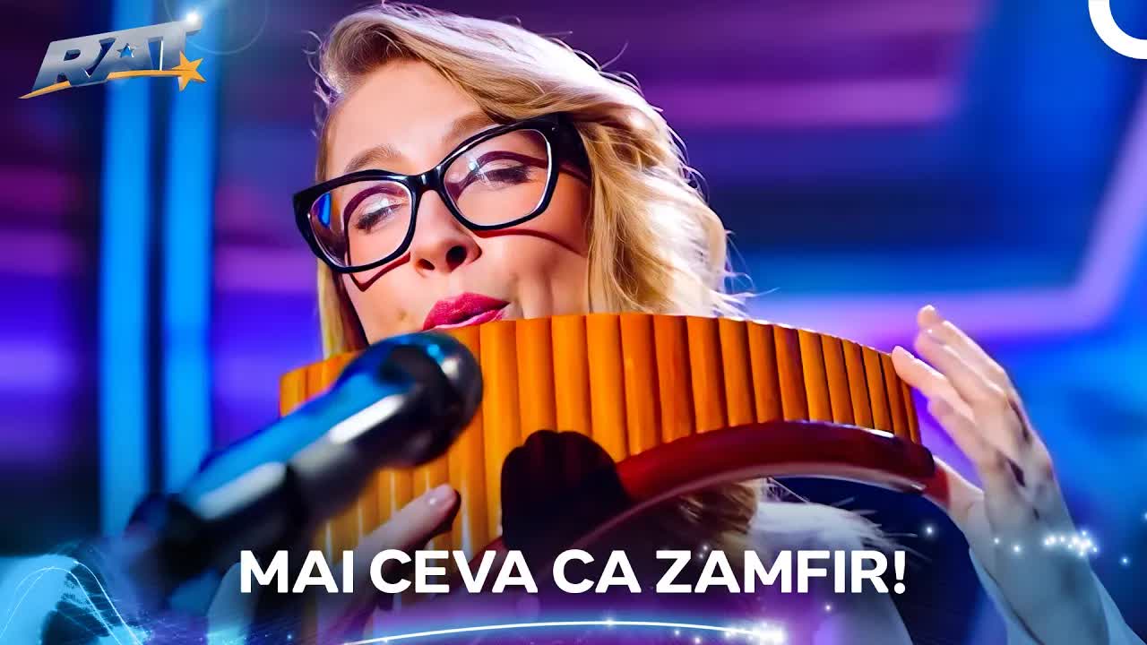 Adriana Babin cântă la nai pe scena Românilor au talent