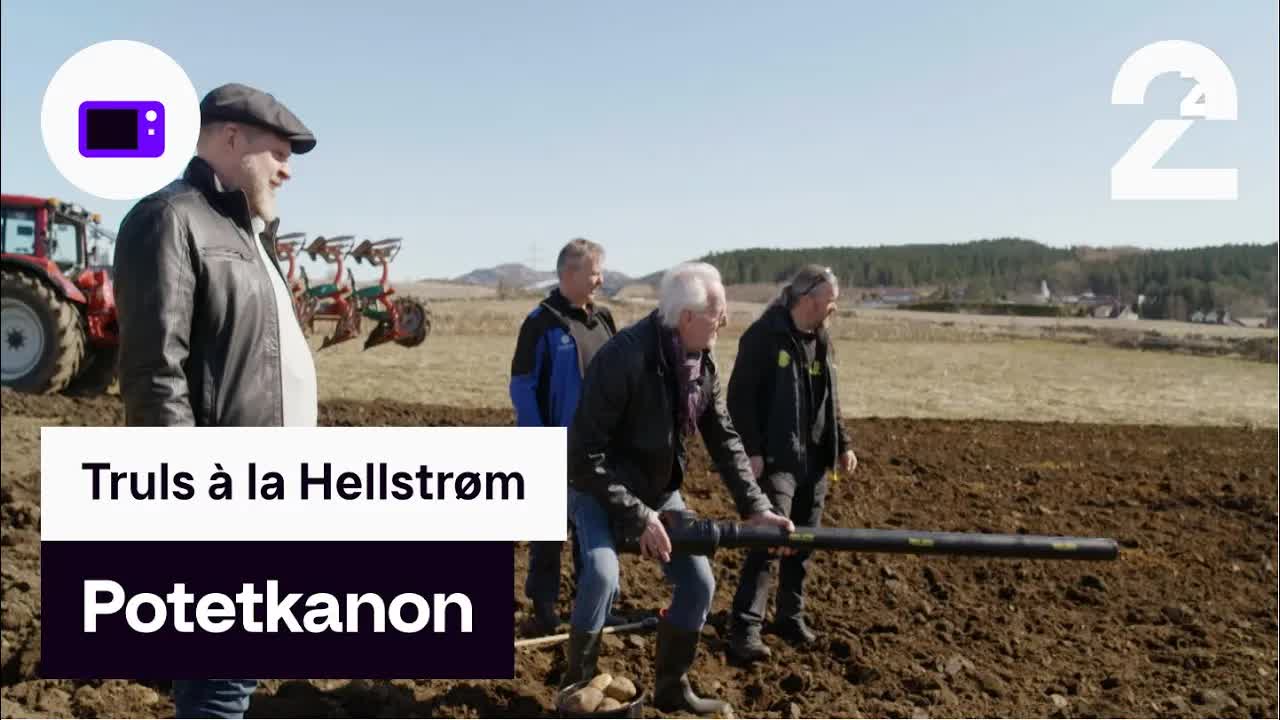 Skyting med potetkanon på gården