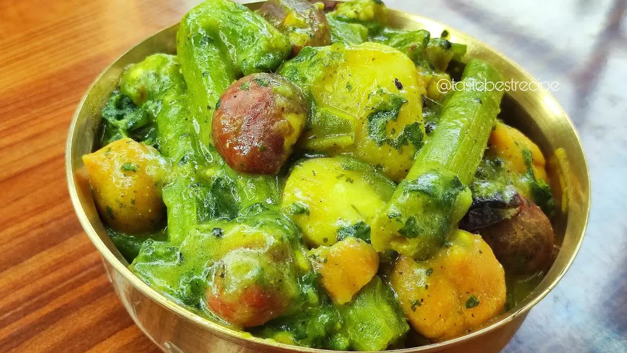 নিরামিষ মিষ্টি কুমড়ো শাকের রেসিপি