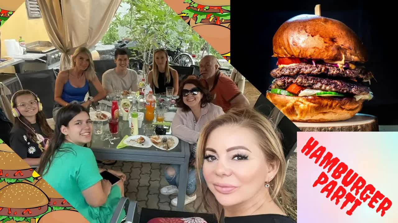 Nyári hamburgerparti barátokkal és kerti játékokkal