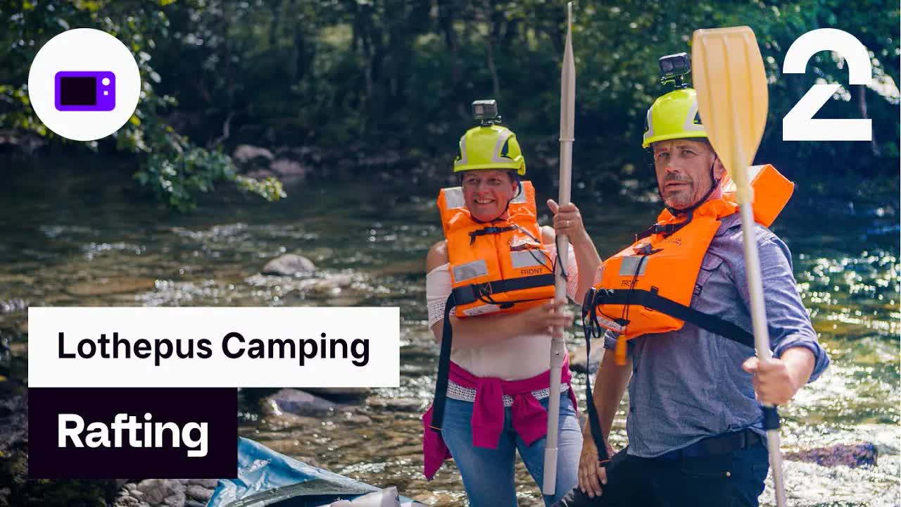 Lothepus og Randi tester rafting ferdigheter