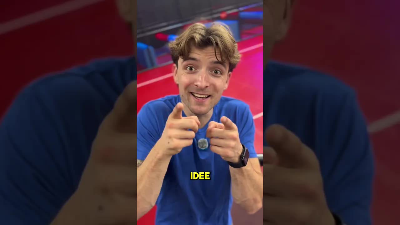 Luc probeert gratis het trampolinepark binnen te sluipen