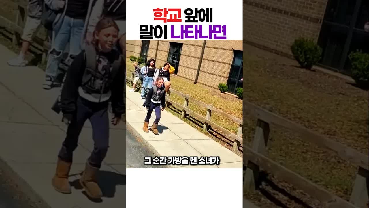 말 타고 하교하는 소녀의 낭만적인 퇴근길