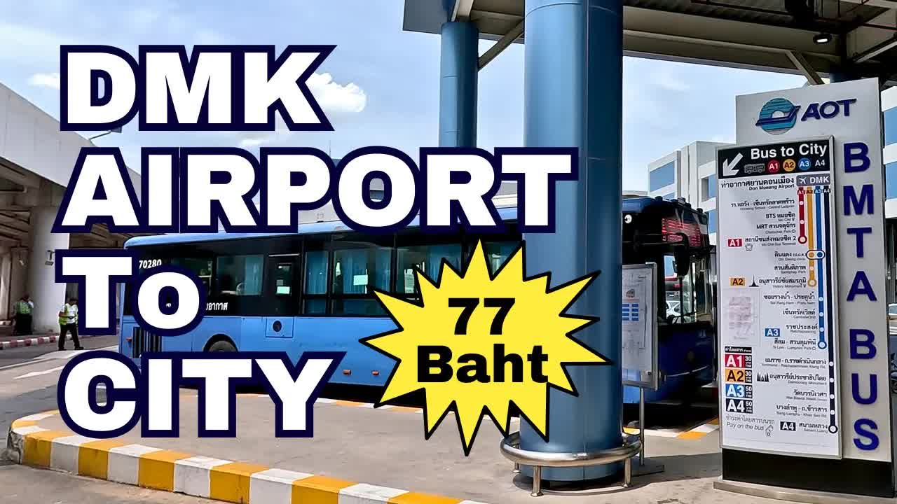 Don Mueang airport to Bangkok city by bus and train