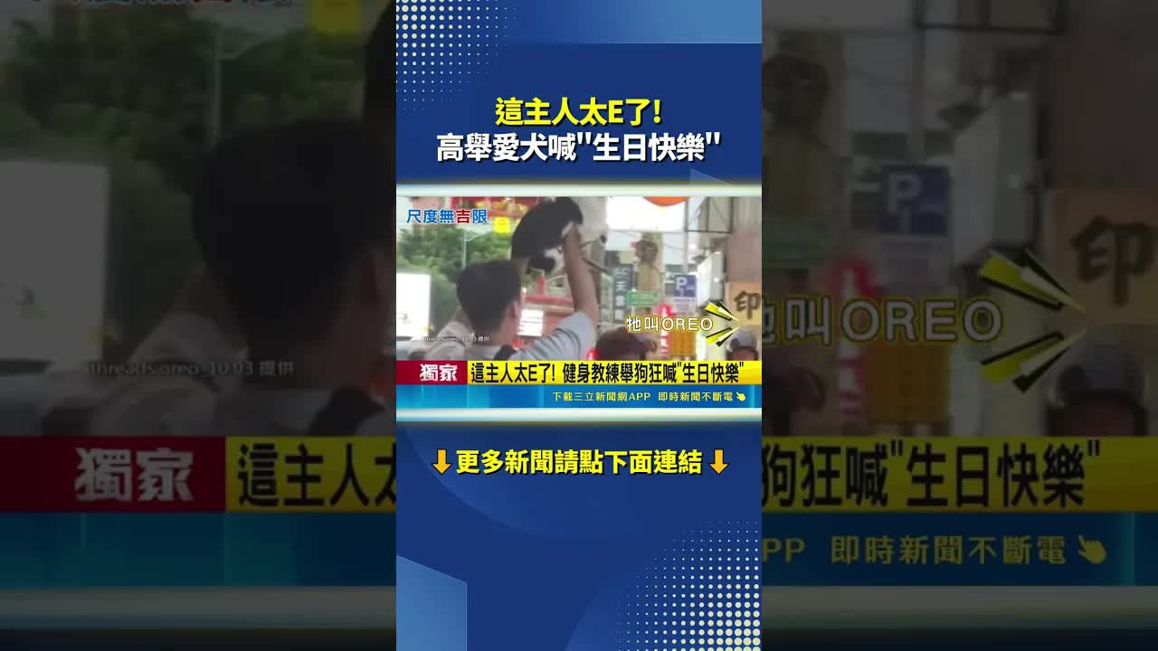 主人高舉愛犬慶生 網路瘋傳