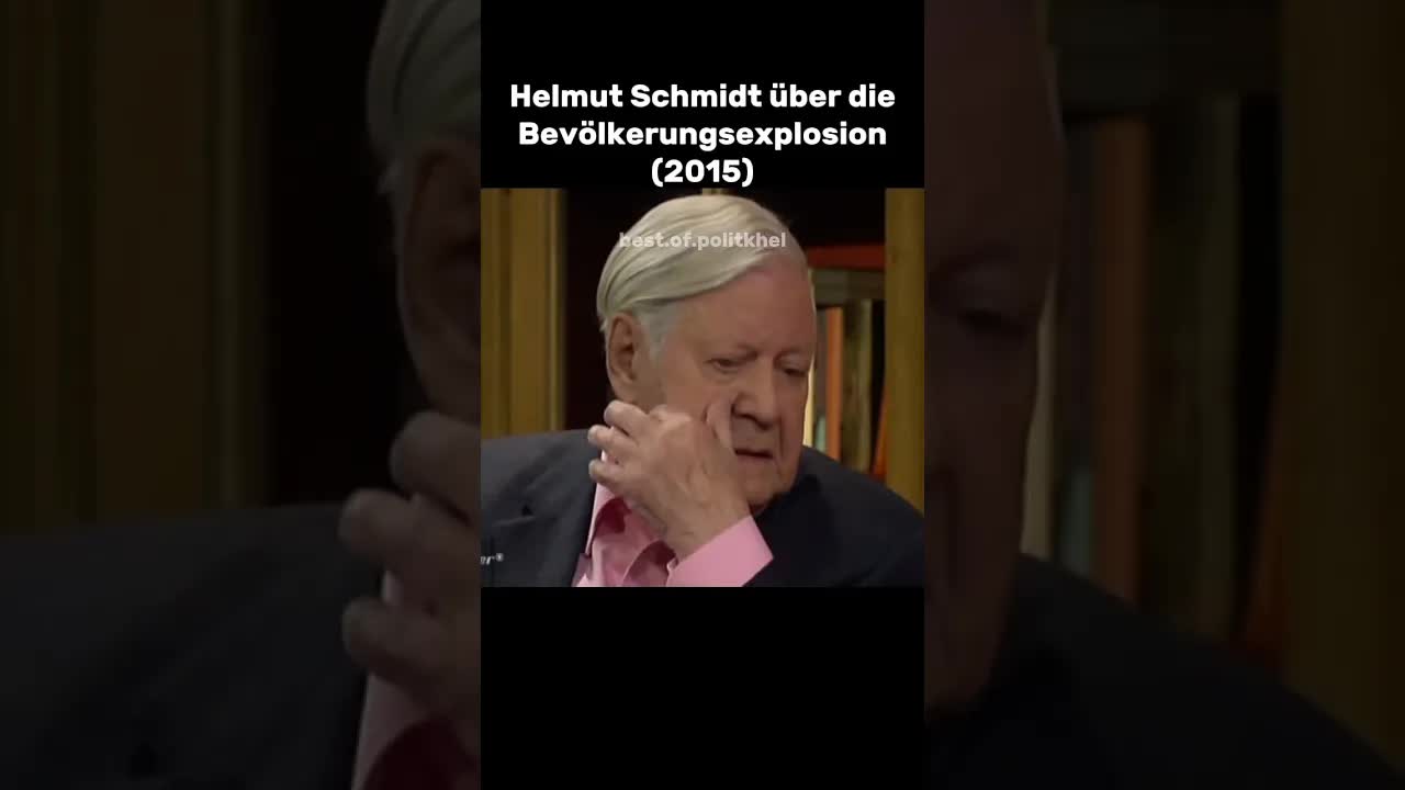 Helmut Schmidt über die Bevölkerungsexplosion