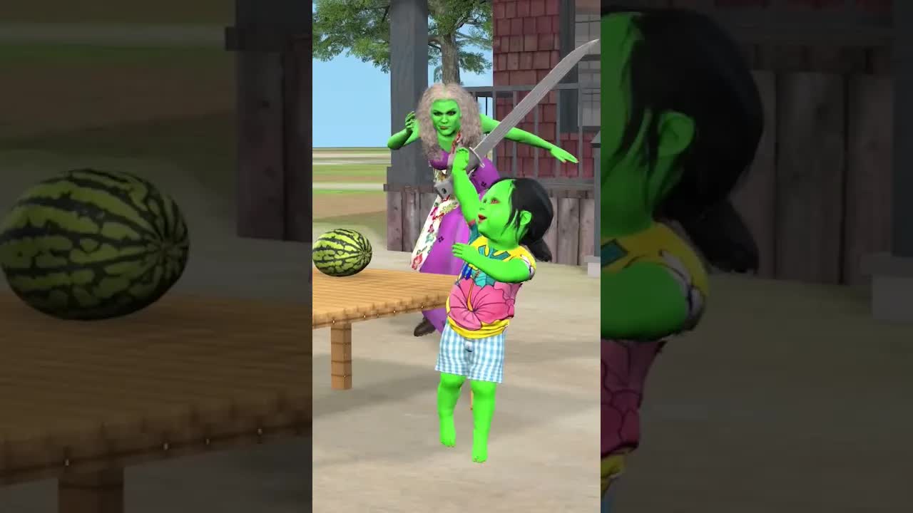 दादी के साथ तरबूज खाने का मज़ा