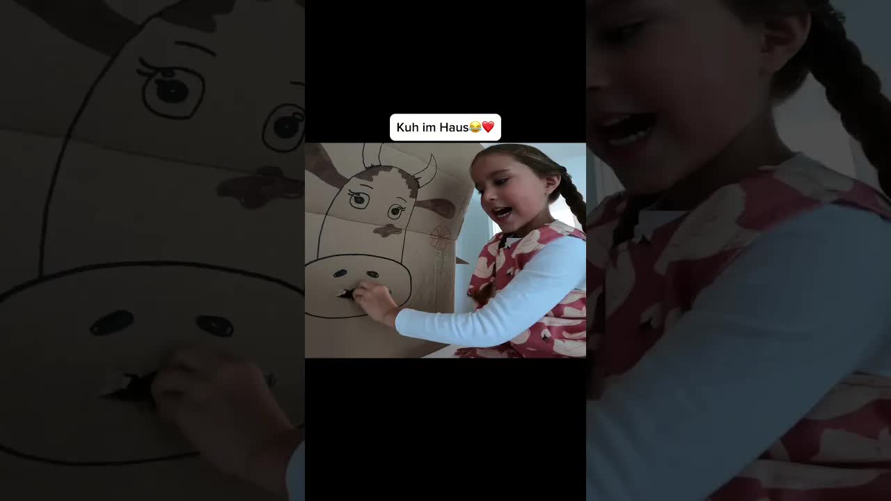 Eine Kuh im Haus? Kinder zeigen das Tier