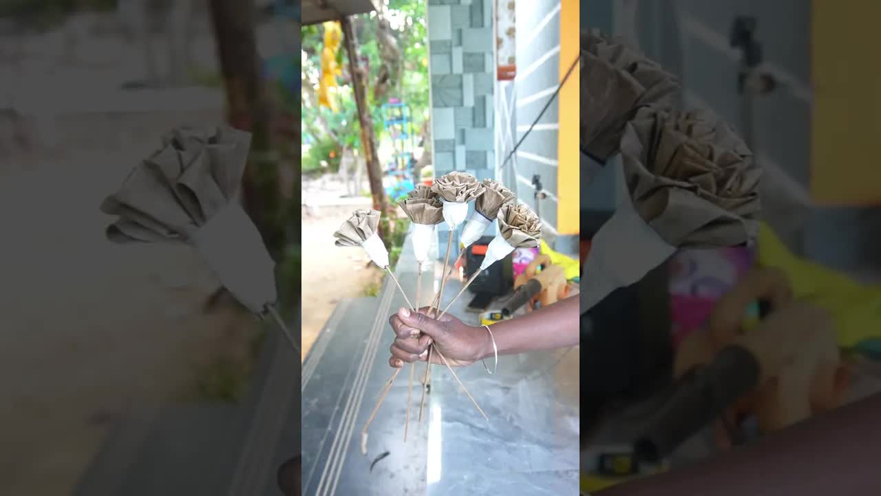 பழைய வாழை இலையால் அழகான பூ டெகோரேஷன்