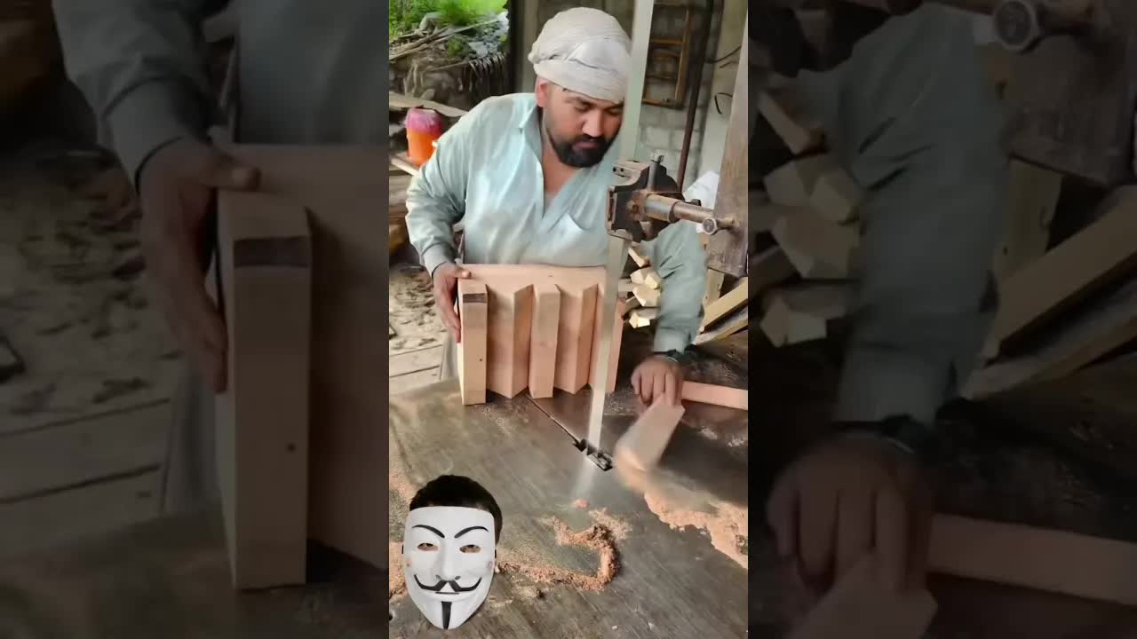 مهارة فائقة في تحويل الخشب إلى تحفة فنية