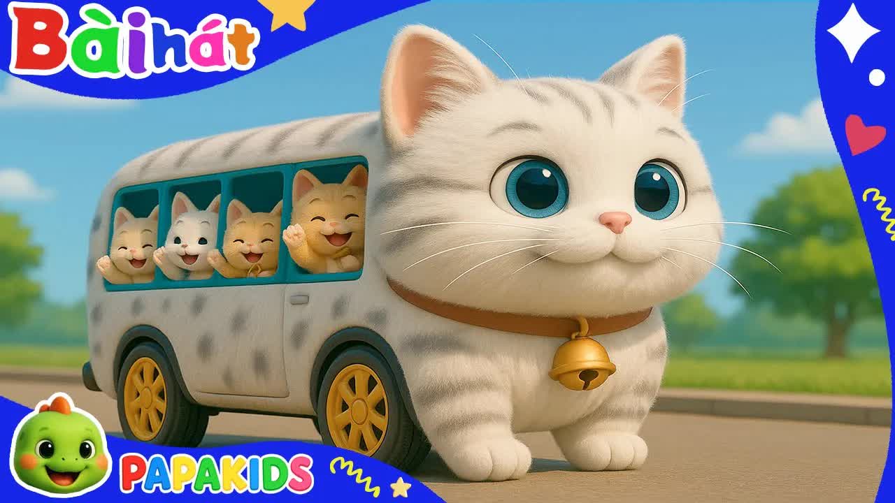 Bánh Xe Trên Xe Buýt Mèo Vui Nhộn