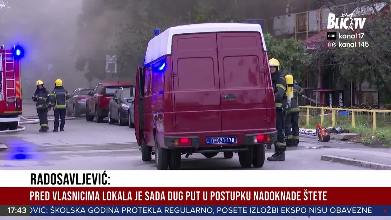 Veliki požar u tržnom centru Enjub na Novom Beogradu