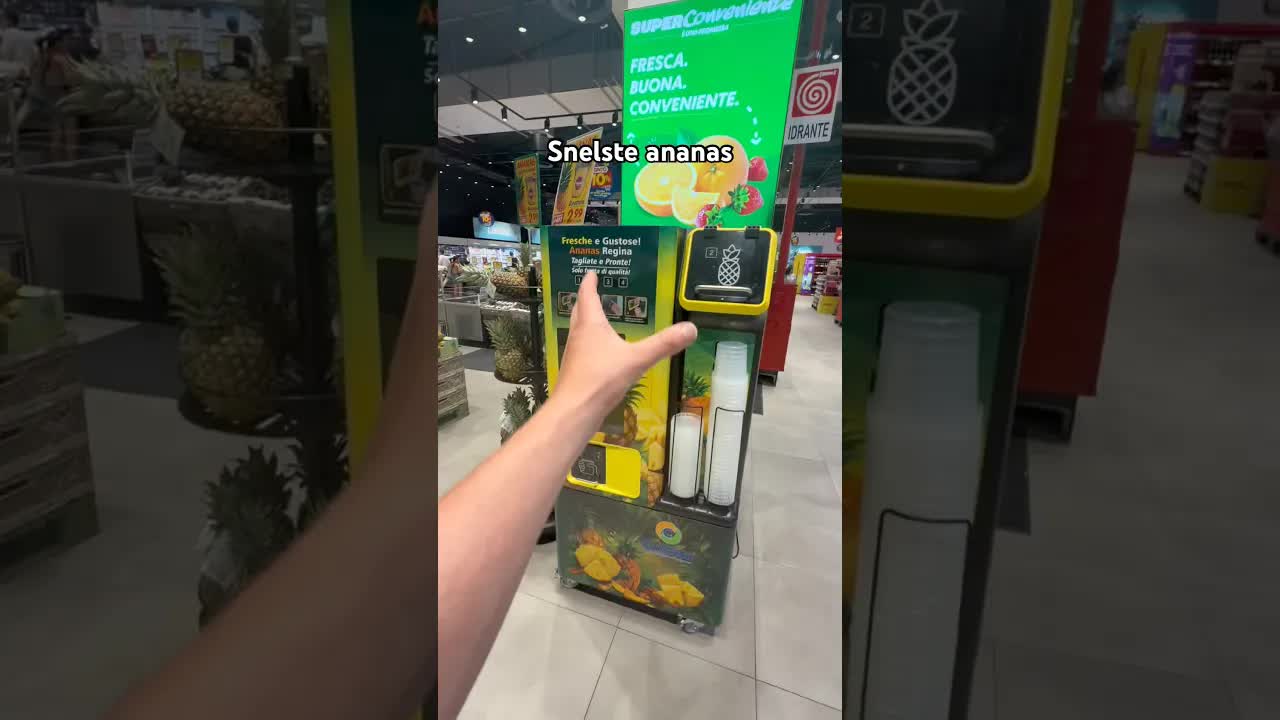 Ananas in twee seconden gesneden
